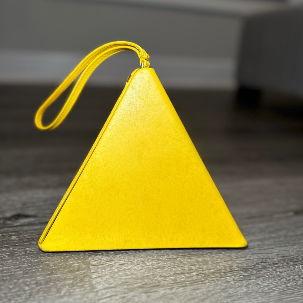 Yves Saint Laurent Yellow Triangle Wristlet Bag - Picture 3 of 8